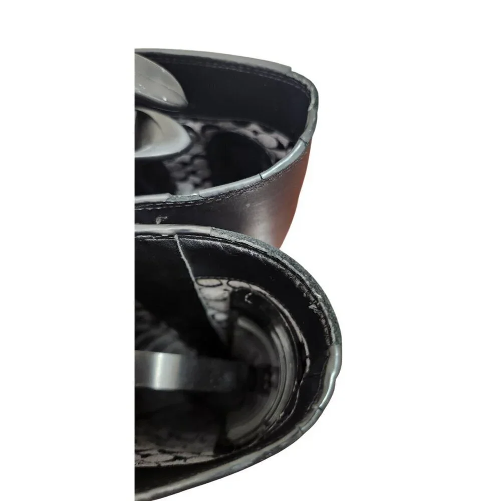Women's COACH Black Walnut LEATHER Horse Carriage Equestrian Riding Knee Boots